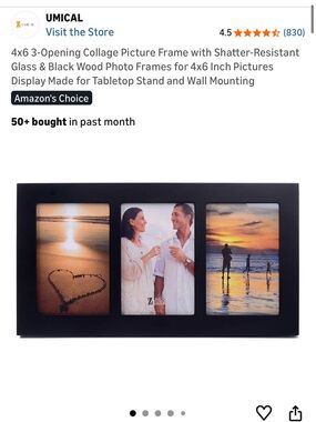 Black 3-Opening Collage Picture Frame -